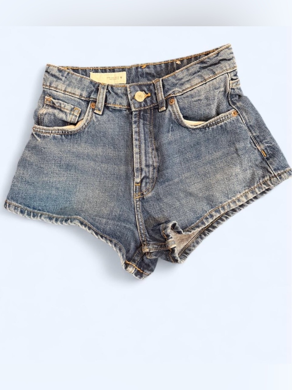 Zara High-Rise Denim Shorts in Blue - Women's